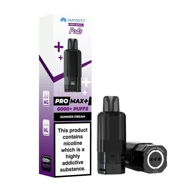 Hayati Pro Max Plus Refill Pods summer dream  prefilled pod with packaging on a white background - uk vape sales