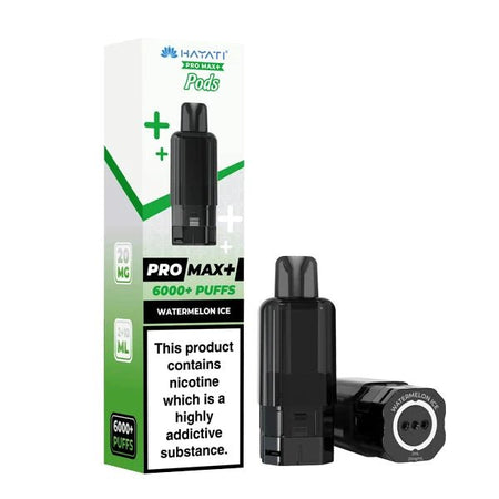 Hayati Pro Max Plus Refill Pods watermelon ice prefilled pod with packaging on a white background - uk vape sales