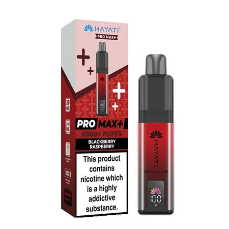 Hayati Pro Max Plus vape kit blackberry raspberry device and packaging on a white background - uk vape sales