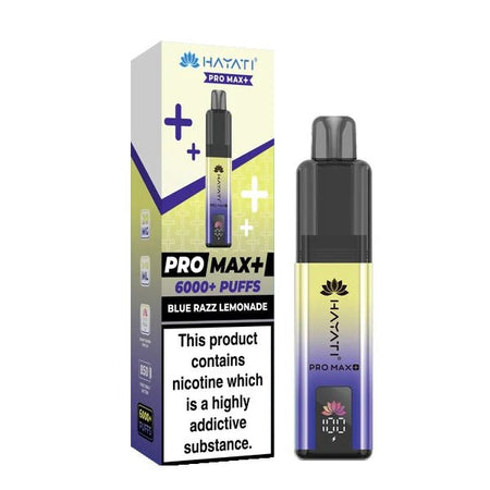 Hayati Pro Max Plus vape kit blue razz lemonade device and packaging on a white background - uk vape sales