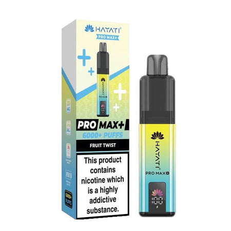 Hayati Pro Max Plus vape kit fruit twist device and packaging on a white background - uk vape sales
