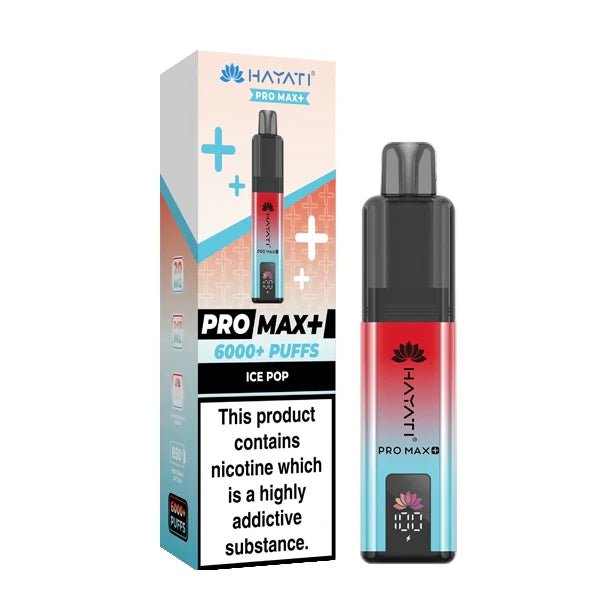 Hayati Pro Max Plus vape kit ice pop device and packaging on a white background - uk vape sales