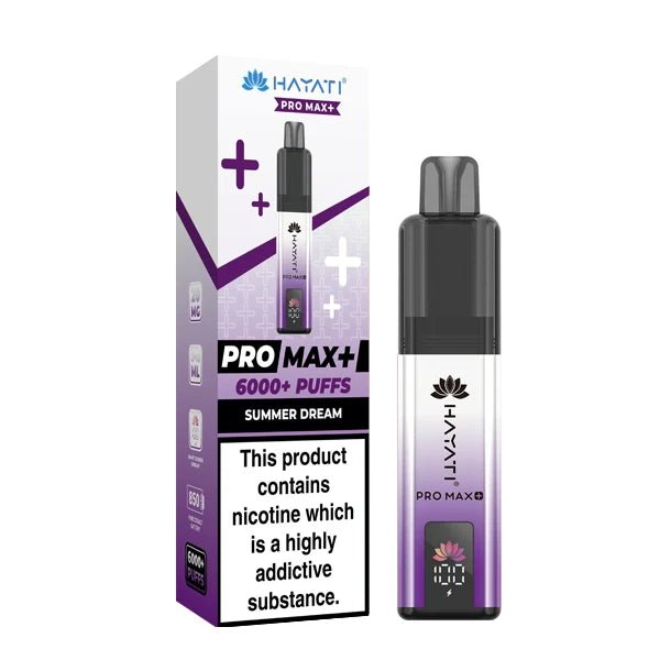 Hayati Pro Max Plus vape kit summer dream device and packaging on a white background - uk vape sales
