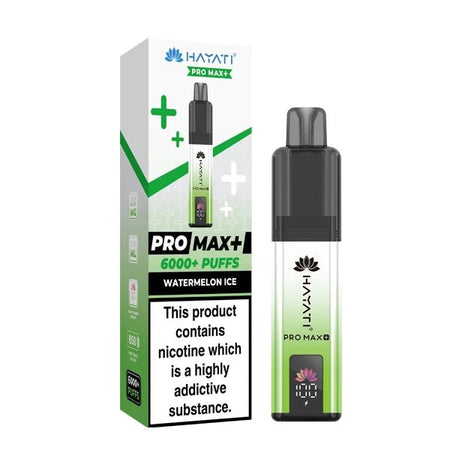 Hayati Pro Max Plus vape kit watermelon ice device and packaging on a white background - uk vape sales