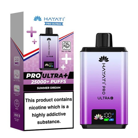Hayati Pro Ultra Plus 25K Vape Kit summer dream device and packaging on a white background - uk vape sales
