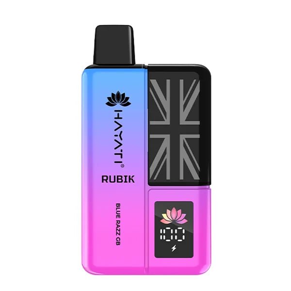 Hayati Rubik 7000 vape kit blue razz gb device on a white background - uk vape sales