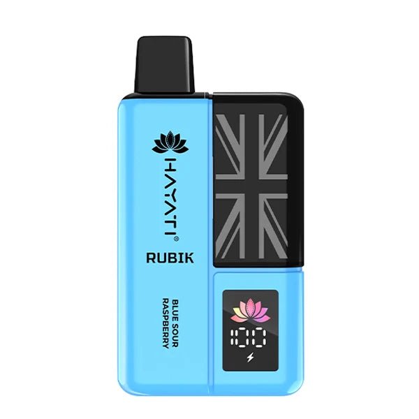 Hayati Rubik 7000 vape kit blue sour raspberry device on a white background - uk vape sales