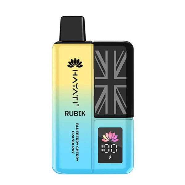 Hayati Rubik 7000 vape kit blueberry cherry cranberry device on a white background - uk vape sales