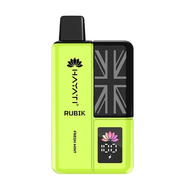 Hayati Rubik 7000 vape kit fresh mint device on a white background - uk vape sales