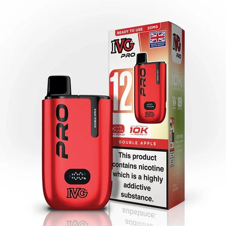 IVG Pro 12 vape kit double apple device and packaging on a white background - uk vape sales