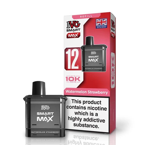 IVG Smart Max Refill Pods watermelon strawberry pod with packaging on a white background - uk vape sales
