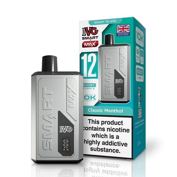 IVG Smart Max vape kit classic menthol device and packaging on a white background - uk vape sales