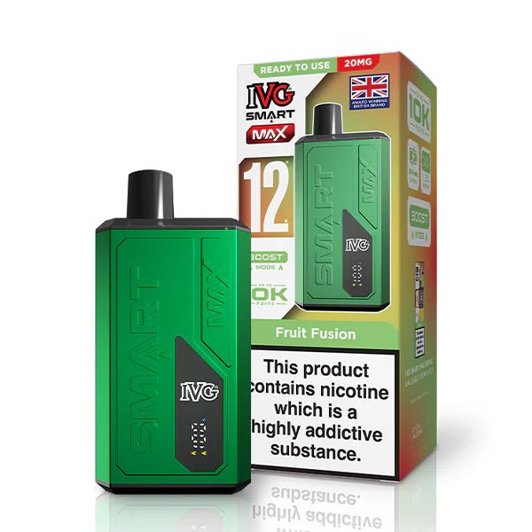 IVG Smart Max vape kit fruit fusion device and packaging on a white background - uk vape sales