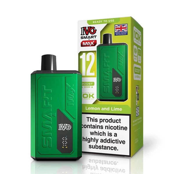 IVG Smart Max vape kit lemon and lime device and packaging on a white background - uk vape sales