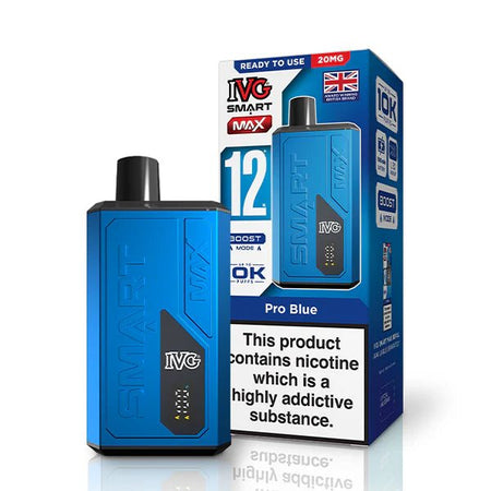 IVG Smart Max vape kit pro blue device and packaging on a white background - uk vape sales