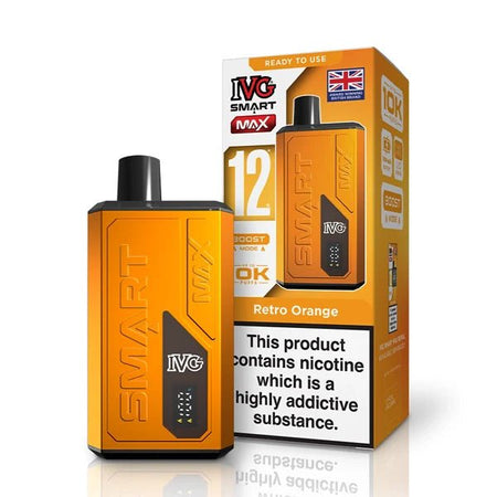 IVG Smart Max vape kit retro orange device and packaging on a white background - uk vape sales