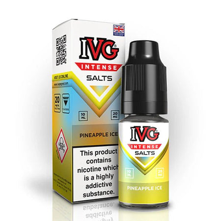 IVG Intense Nic Salts pineapple ice 10ml nic salt bottle with packaging on white background - uk vape sale