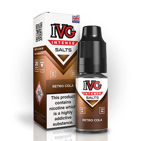 IVG Intense Nic Salts retro cola 10ml nic salt bottle with packaging on white background - uk vape sale