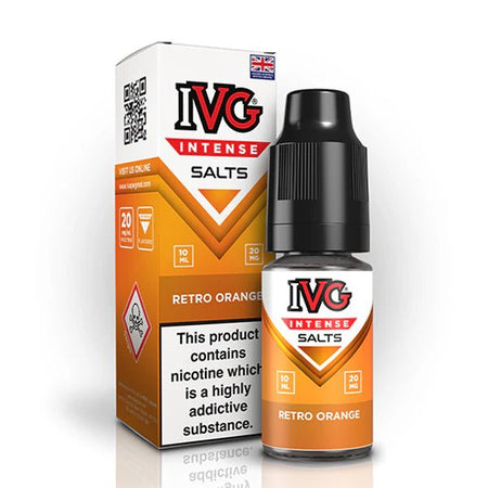 IVG Intense Nic Salts retro orange 10ml nic salt bottle with packaging on white background - uk vape sale