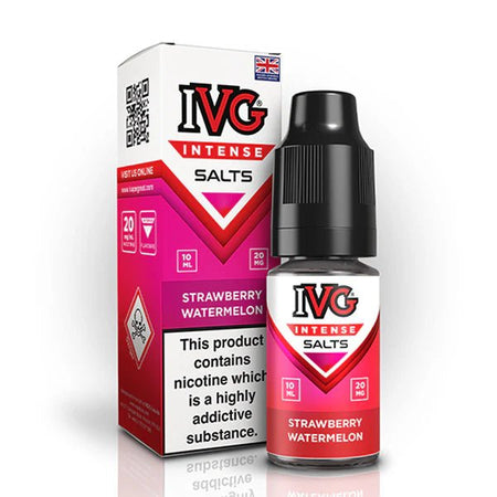 IVG Intense Nic Salts strawberry watermelon 10ml nic salt bottle with packaging on white background - uk vape sale