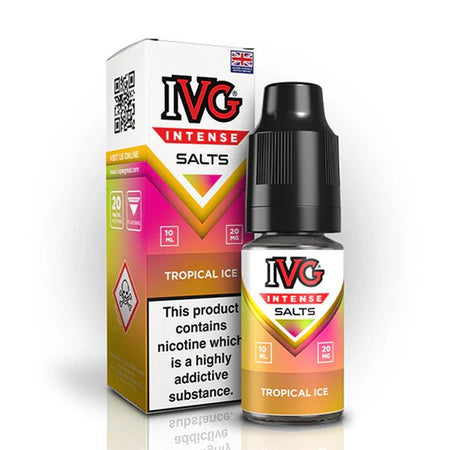 IVG Intense Nic Salts topical ice 10ml nic salt bottle with packaging on white background - uk vape sale