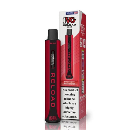 IVG Reload Mini vape kit strawberry watermelon device and packaging on a white background - uk vape sales