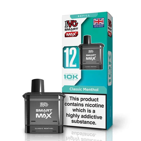 IVG Smart Max Refill Pods classic menthol pod with packaging on a white background - uk vape sales