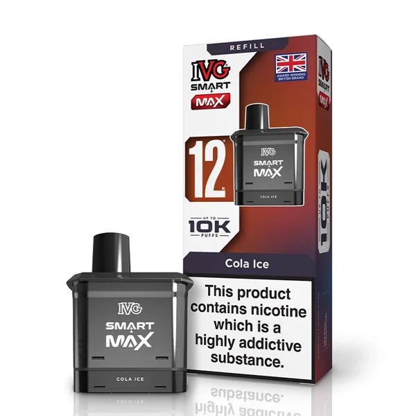 IVG Smart Max Refill Pods cola ice pod with packaging on a white background - uk vape sales