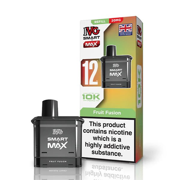 IVG Smart Max Refill Pods fruit fusion pod with packaging on a white background - uk vape sales
