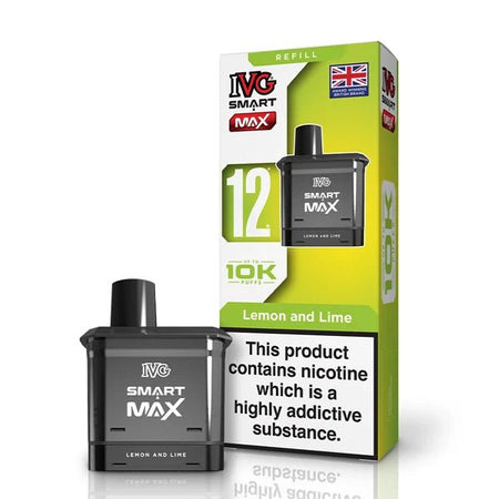 IVG Smart Max Refill Pods lemon and lime pod with packaging on a white background - uk vape sales