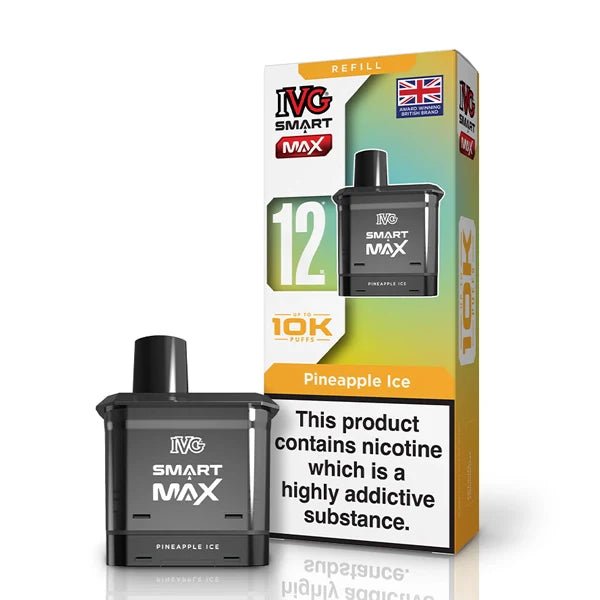 IVG Smart Max Refill Pods pineapple ice pod with packaging on a white background - uk vape sales