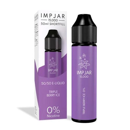 Imp Jar 50ml E-Liquid triple berry ice 50ml shortfill bottle with box on white background - UK vape sales