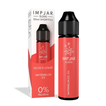 Imp Jar 50ml E-Liquid watermelon ice 50ml shortfill bottle with box on white background - UK vape sales