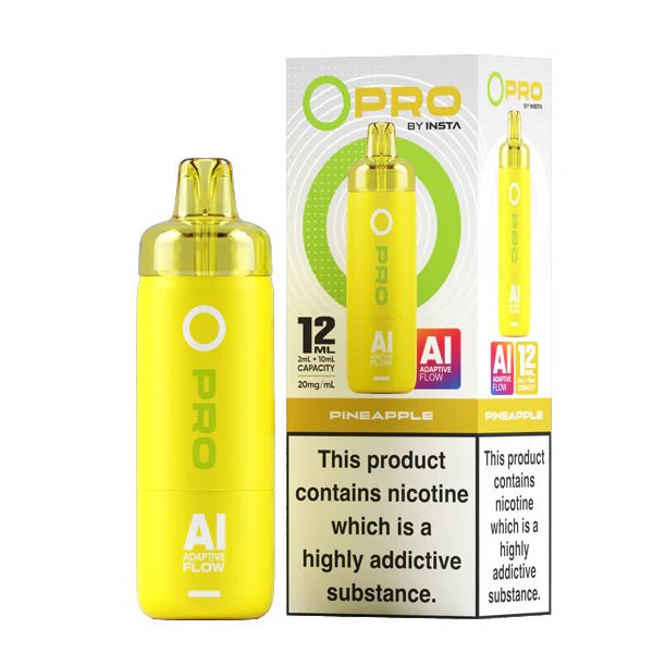 Insta O Pro Vape Kit pineapple device and packaging on a white background - uk vape sales