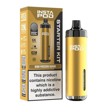 Insta Pod vape kit kiwi passion guava device with packaging on a white background - uk vape sales