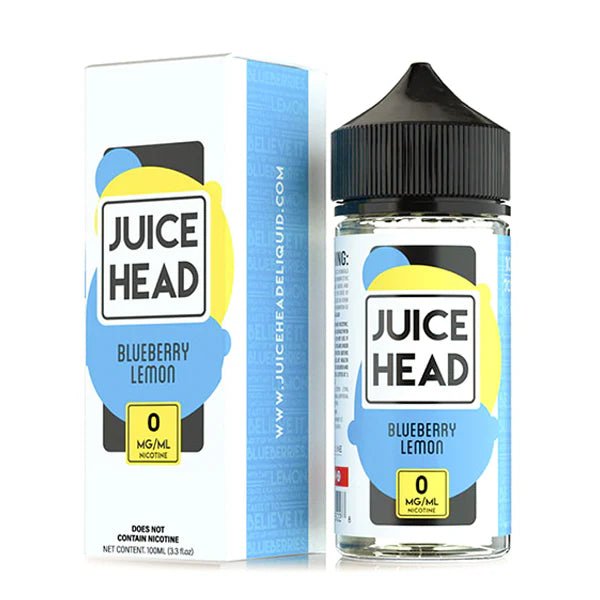 Juice Head E-Liquid blueberry lemon 100ml shortfill bottle with packaging on a white background - UK vape sales