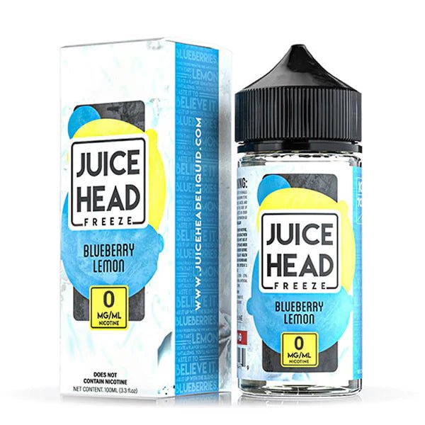 Juice Head Freeze E-Liquid blueberry lemon 100ml shortfill bottle with packaging on a white background - UK vape sales