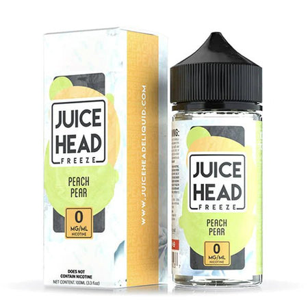 Juice Head Freeze E-Liquid peach pear 100ml shortfill bottle with packaging on a white background - UK vape sales