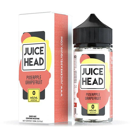 Juice Head E-Liquid pineapple grapefruit 100ml shortfill bottle with packaging on a white background - UK vape sales