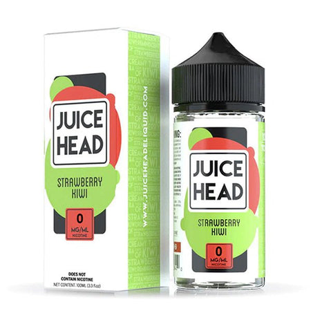 Juice Head E-Liquid strawberry kiwi 100ml shortfill bottle with packaging on a white background - UK vape sales
