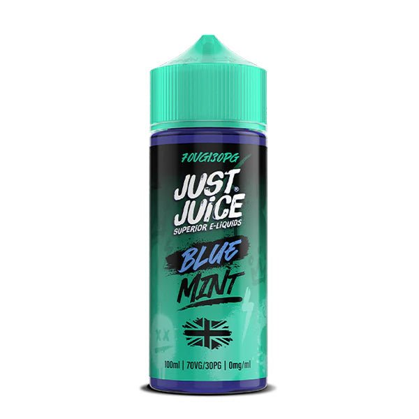 Just Juice Mint E-Liquid blue mint 100ml shortfill bottle on a white background - UK vape sales