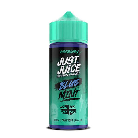 Just Juice Mint E-Liquid blue mint 100ml shortfill bottle on a white background - UK vape sales