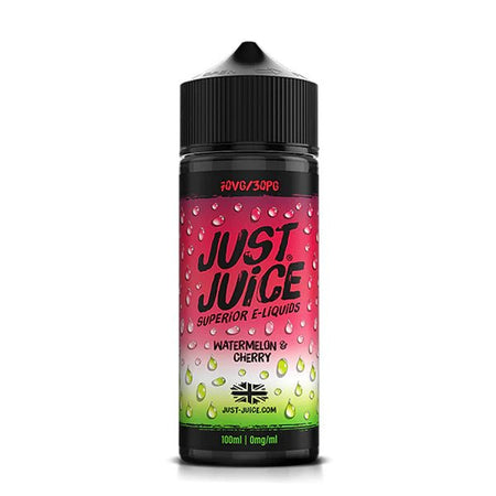 Just Juice Iconic E-Liquid watermelon & cherry 100ml shortfill bottle on a white background - UK vape sales