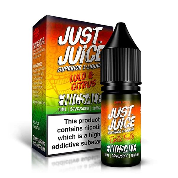Just Juice Exotic Fruits Nic Salts lulo & citrus 10ml nic salt bottle with packaging - uk vape sales