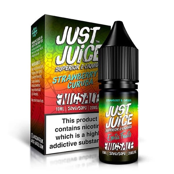 Just Juice Exotic Fruits Nic Salts strawberry curuba 10ml nic salt bottle with packaging - uk vape sales