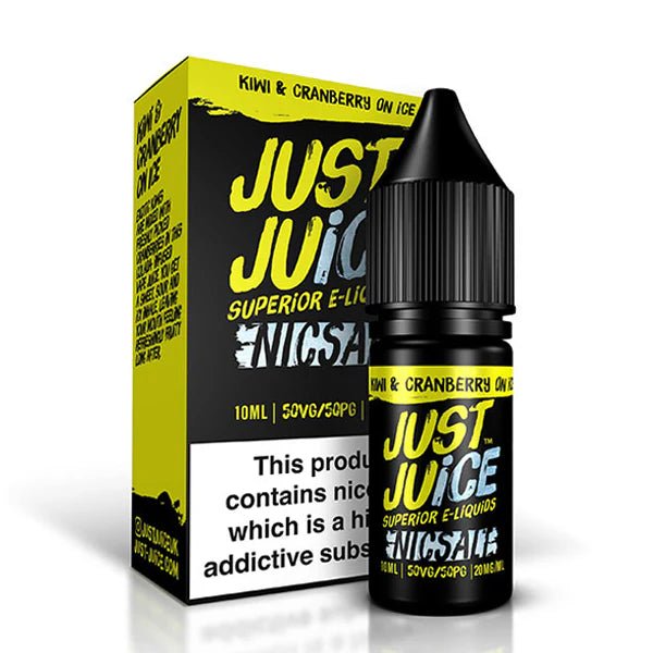 Just Juice Iconic Nic Salts kiwi & cranberry on ice 10ml Nic Salt Bottle With Packaging - UK Vape Sales