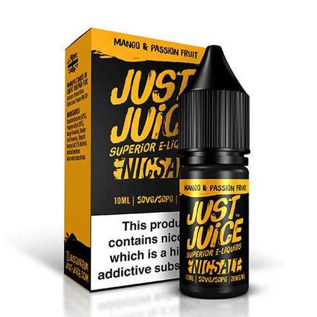 Just Juice Iconic Nic Salts mango & passion fruit 10ml Nic Salt Bottle With Packaging - UK Vape Sales