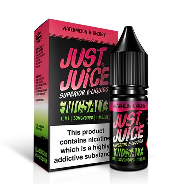Just Juice Iconic Nic Salts watermelon & cherry 10ml Nic Salt Bottle With Packaging - UK Vape Sales