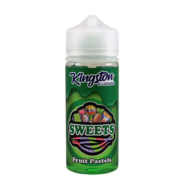 Kingston Sweets E-Liquid fruit pastels 100ml shortfill bottle on a white background - UK vape sales