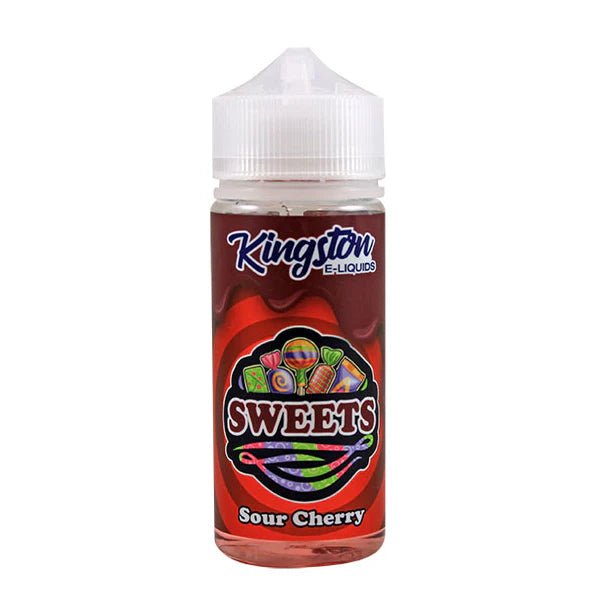 Kingston Sweets E-Liquid sour cherry 100ml shortfill bottle on a white background - UK vape sales
